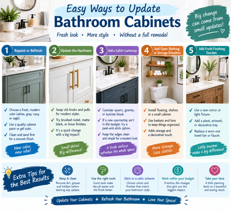 Easy Ways to Update Bathroom Cabinets